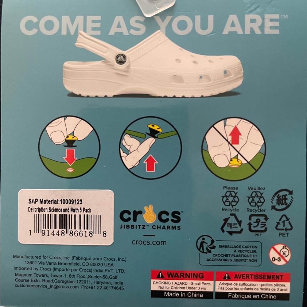 NWT CROCS Jibbitz Stem Science and Math 5 Pack Charms GREAT STOCKING STUFFERS! - Picture 2 of 2